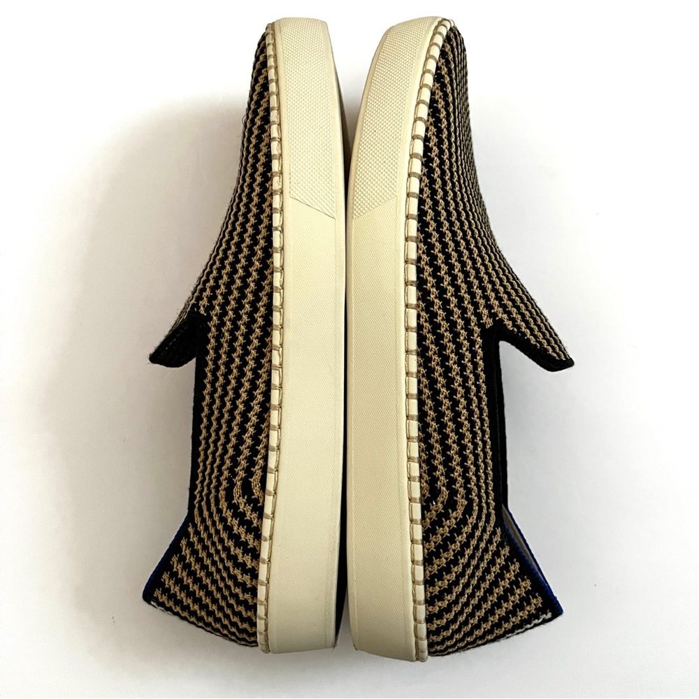 ROTHY’S Classic Slip-On Sneakers Knit Black Tan Striped 7.5 - Picture 4 of 9